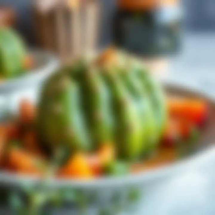 Delicious cactus dish beautifully plated, highlighting its culinary use