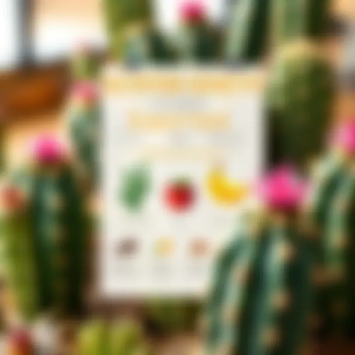 Nutritional chart displaying the health benefits of edible cacti