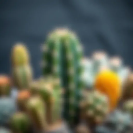 Vibrant cactus varieties showcasing their unique textures and colors