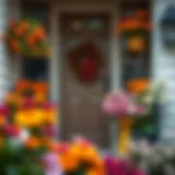 A vibrant display of doorstep flowers in full bloom