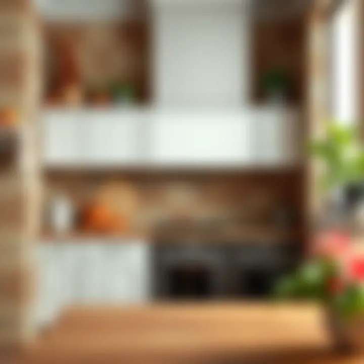 Traditional kitchen wall adorned with rustic tiles and warm colors