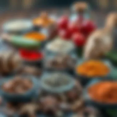 A vibrant array of spices to enhance flavors