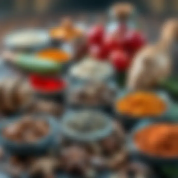 A vibrant array of spices to enhance flavors