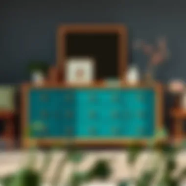 A beautifully painted furniture piece highlighting modern design