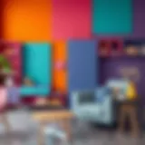 Vibrant color palette for furniture board selection
