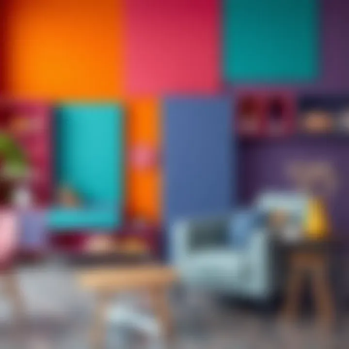 Vibrant color palette for furniture board selection
