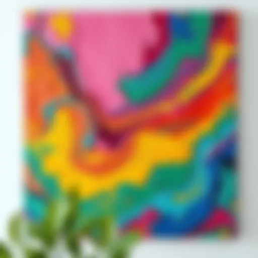 A vibrant canvas with intricate oil paint strokes