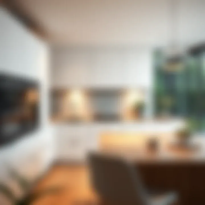 Stylish open kitchen closure design showcasing modern aesthetics