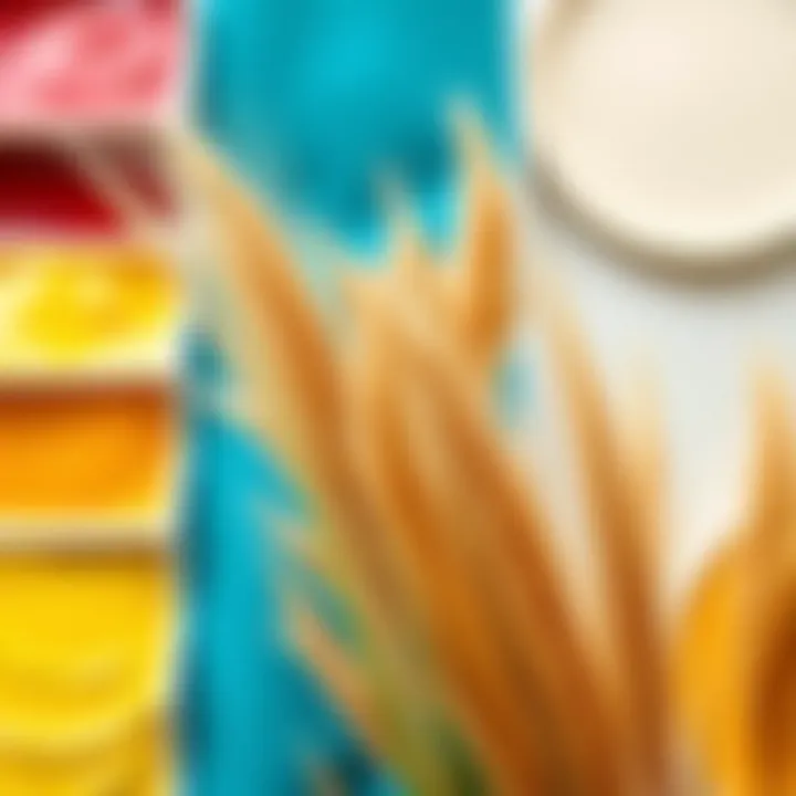 Selection of dye colors for pampas grass