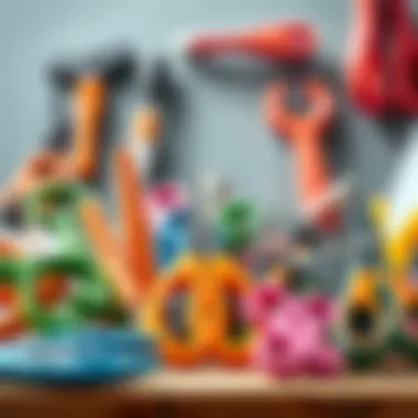 A collection of colorful paper cutting tools