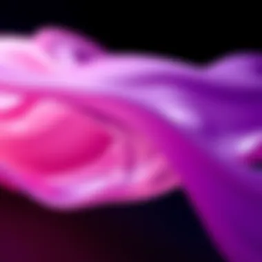 An abstract representation of pink and purple colors flowing together