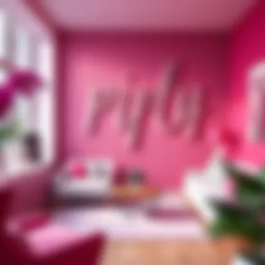 Creative project showcasing the effective use of pink and purple