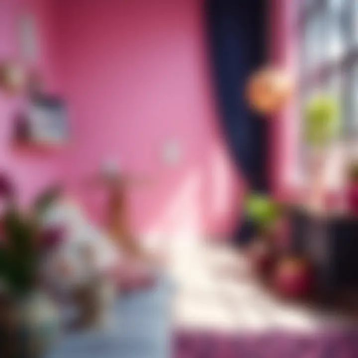 Psychological impact of pink and purple colors visually represented