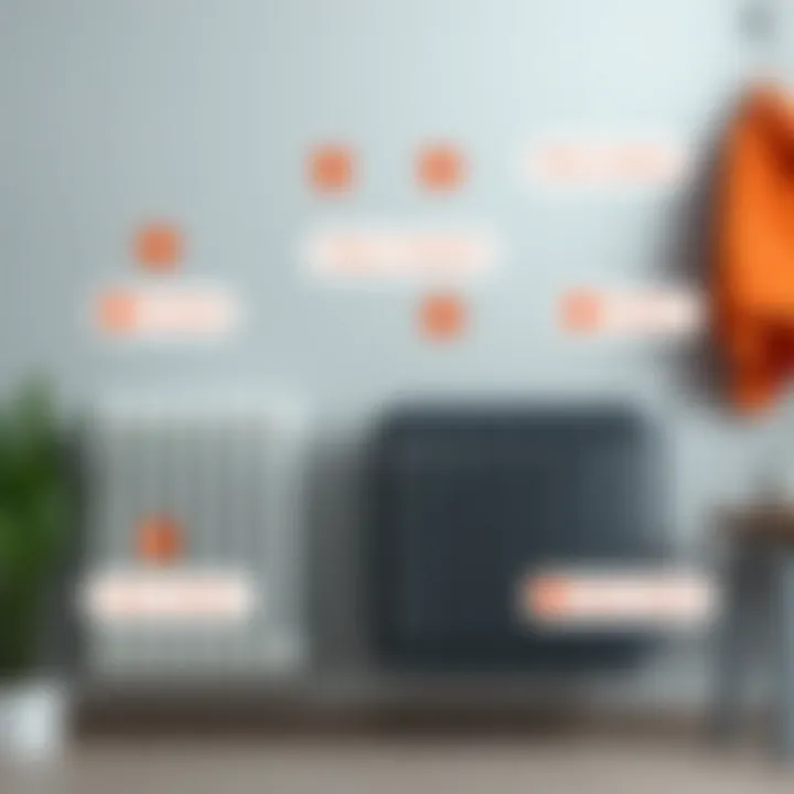 Visual representation of connection methods for radiators