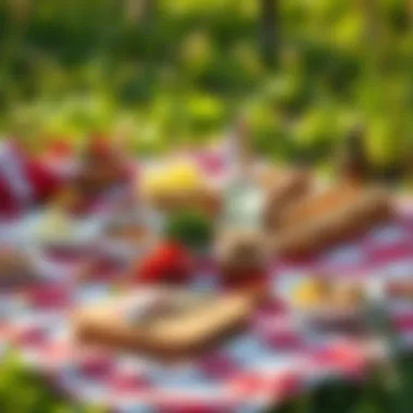 A beautifully arranged picnic spread on a blanket