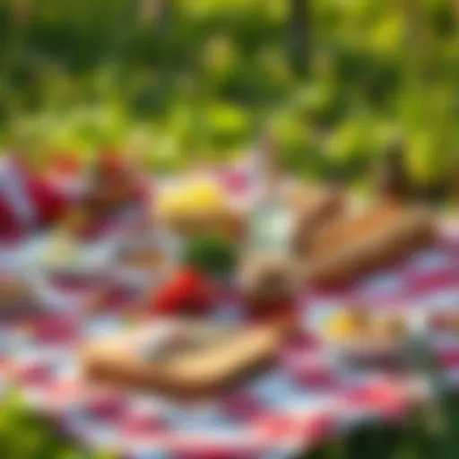 A beautifully arranged picnic spread on a blanket