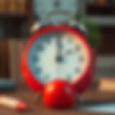 A clock symbolizing timed work intervals