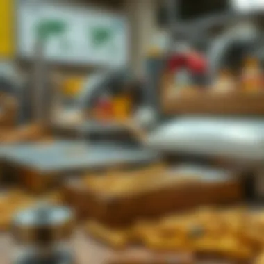 Detailed view of materials for punch processing