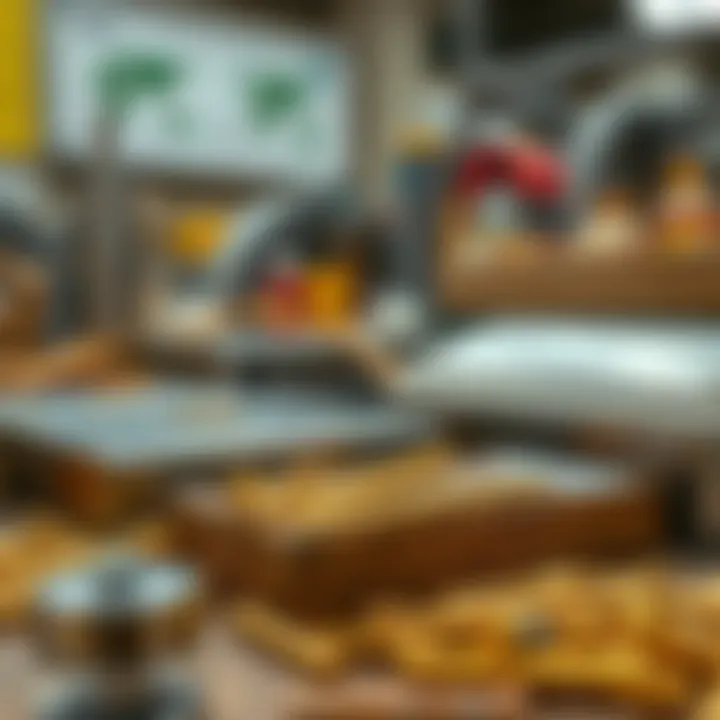 Detailed view of materials for punch processing