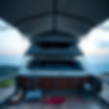 A well-maintained rooftop tent showing its interior setup.