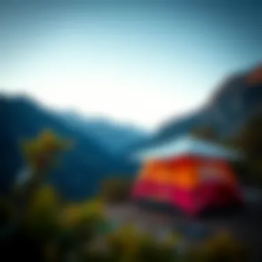 A high-quality rooftop tent set up on a scenic mountain landscape.