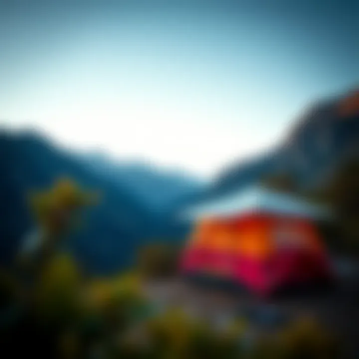 A high-quality rooftop tent set up on a scenic mountain landscape.