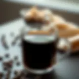 Freshly brewed black coffee in a cup