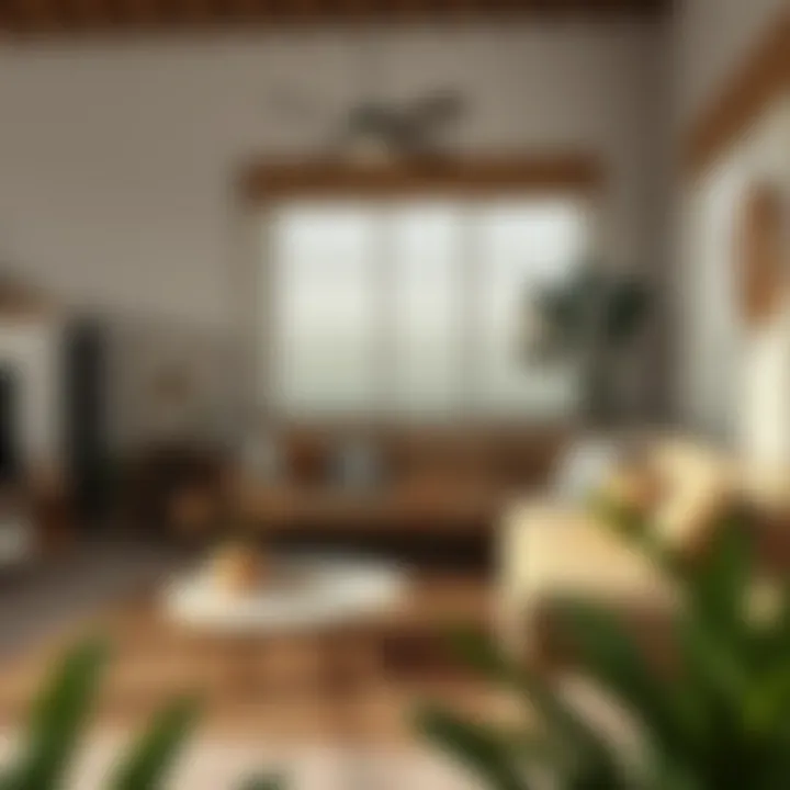 Cozy living room featuring natural materials