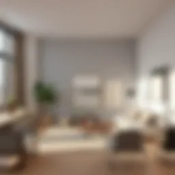 Elegant minimalist living room with neutral tones