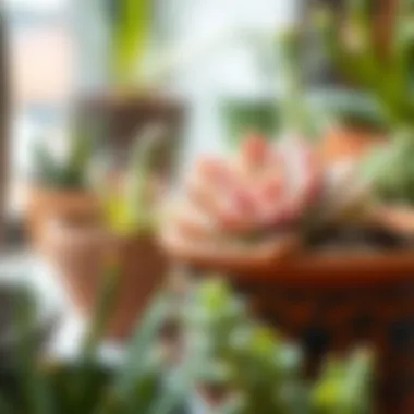 Close-up of a succulent plant thriving in a carefully selected pot