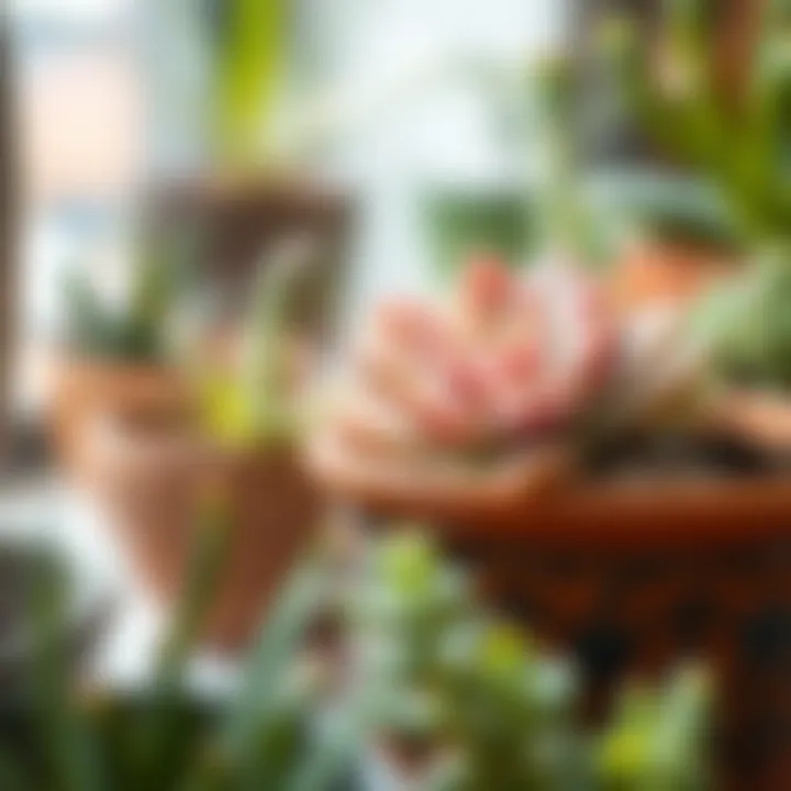 Close-up of a succulent plant thriving in a carefully selected pot