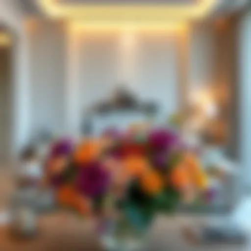 Vibrant living room floral arrangement enhancing ambiance