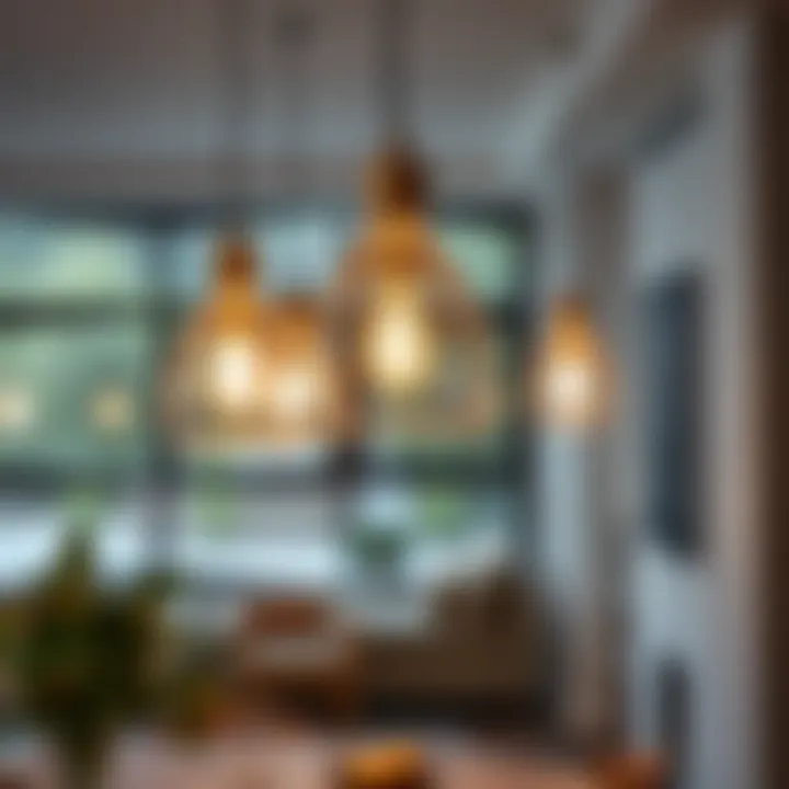 Stylish pendant lights creating a focal point