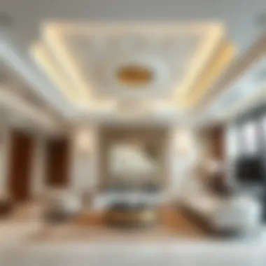 Elegant living room ceiling design with gypsum board