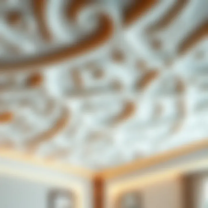 Unique textures and patterns in gypsum ceiling