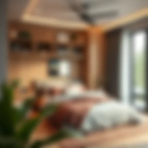 Cozy small bedroom with innovative storage solutions