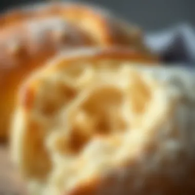 A close-up of soft bread texture showing its fluffy interior