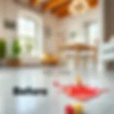 Before and after stain removal comparison