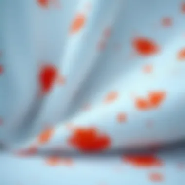 Different fabric types with stains