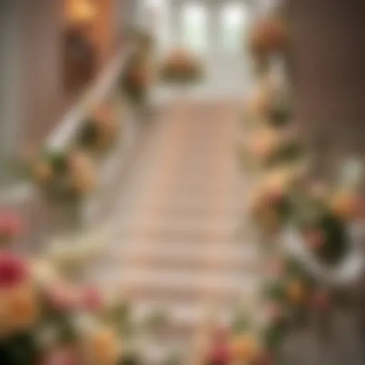 Elegant stair decoration with floral arrangements
