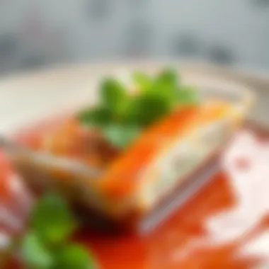 Mint garnish on a gourmet dish