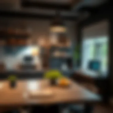 An inspiring workspace featuring a creatively designed countertop