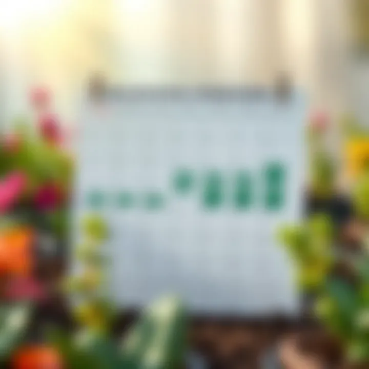 Seasonal calendar highlighting planting periods