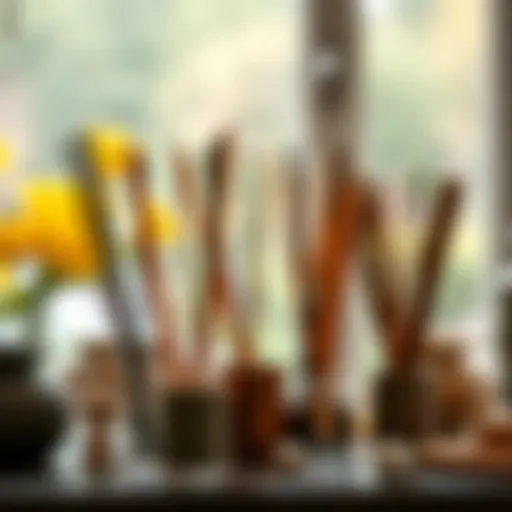 A collection of exotic incense sticks displayed elegantly.