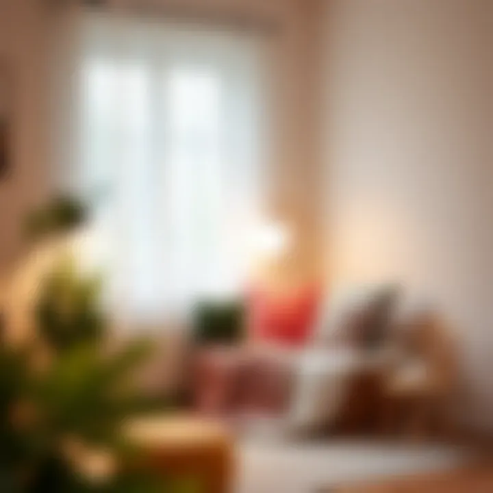 Cozy reading nook illuminated by a stylish floor lamp