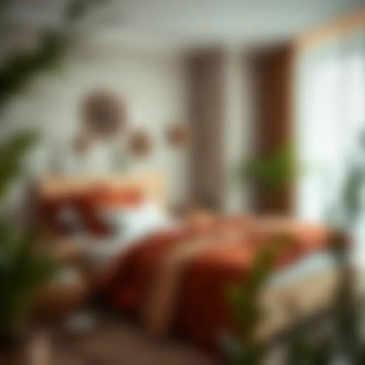 Cozy bedroom featuring natural materials and textures