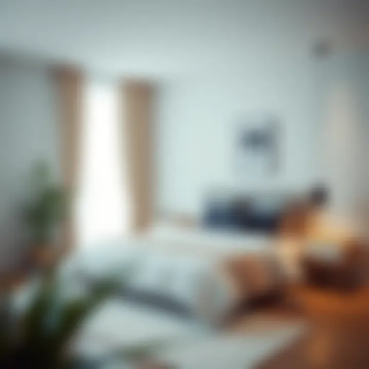 Modern bedroom with minimalist decor and clever storage solutions