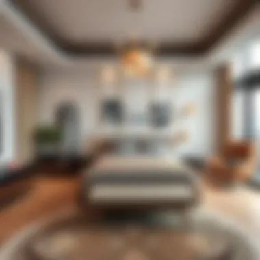 Luxurious modern bedroom featuring designer furniture