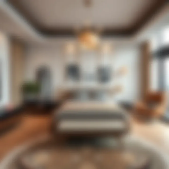 Luxurious modern bedroom featuring designer furniture