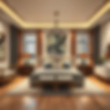 Elegant bedroom layout highlighting comfort and style